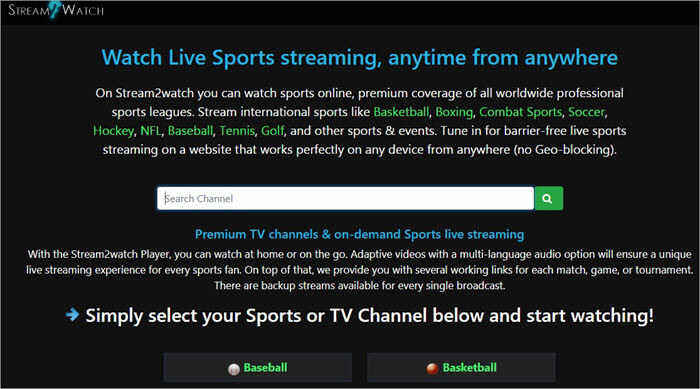 Stream2Watch sport streaming