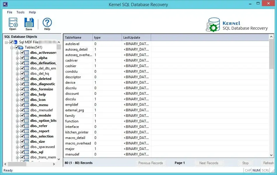 Kernel for SQL Server Database Recovery